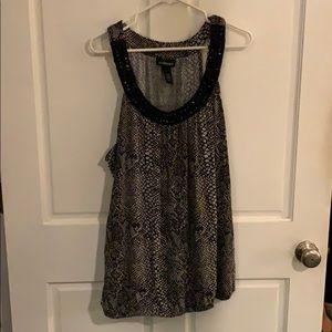 Lane Bryant animal print with beaded neckline